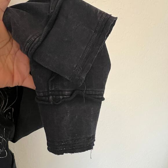 Y2K Affliction Grunge Studded Full Zip Hoodie Jacket XL Black Gray Distressedk - Picture 7 of 9